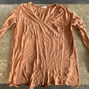 We The Free Apricot Long Sleeve Tee